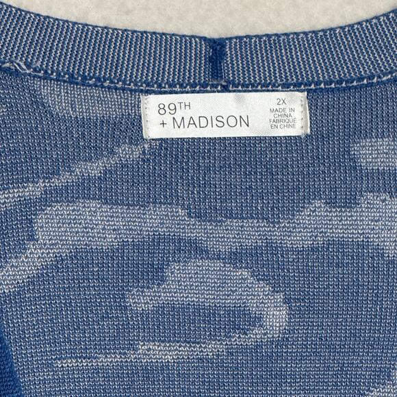 89th + Madison Abstract Open Cardigan Sweater Size 2X Star Sapphire Combo New - Picture 6 of 11